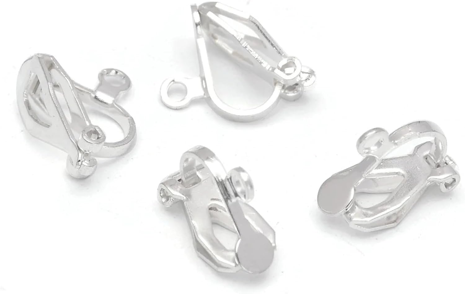 Clip On Earring Backs 200 Pieces Clip-on Earring Converter Findings for No Pierced Ears, Making Accessories Gold and Silver Plated(Kc Gold)
