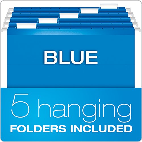 Pendaflex 23011 Desktop File W/Hanging Folders, Letter, Plastic, 12 1/4 X 6 X 9 1/2, Blue #TOP2