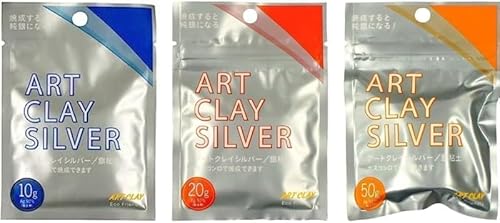 Art Clay Silver – 10g / 20g / 50g Packs – Pure Silver Metal Clay for Craft and DIY Projects – Made in Japan A-0273/A-0274/A-0275