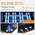 49000 BTU Output Propane Gas Grill with Side Burner and 4 Main Burners - Double-layer Stainless Steel Lid, Cast Iron Grids and Plate, Easy-Clean Grease Management for Perfect BBQs