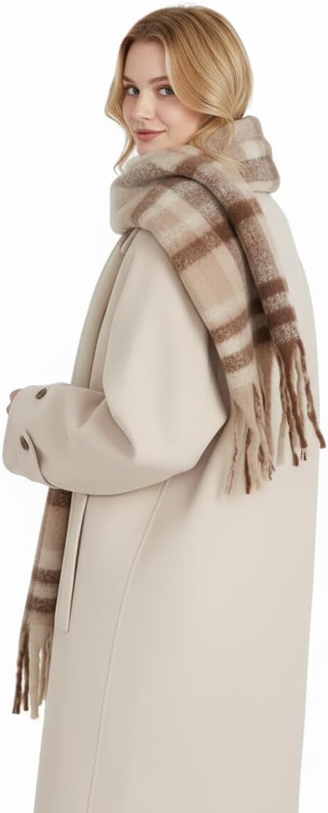 Scarf for Women Winter Warm Long Shawl Large Scarves Cold Weather Thick Blanket Scarfs Colorful Plaid - Image 4