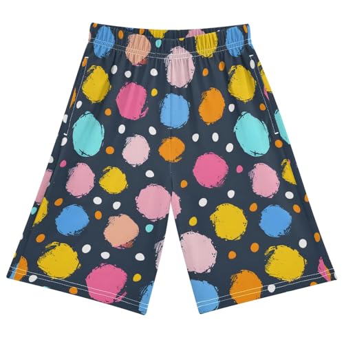 Polka Dots Black Color Short Pajama Pants Bottoms Soft Sleepwear with Pockets