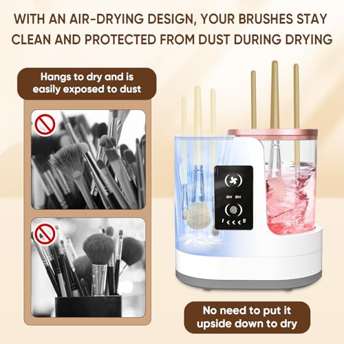 3-in-1 Electric Makeup Brush Cleaner with Dryer & Holder–Automatic USB Cleaning Machine for All Makeup Brush Sizes, Portable Quick-Dry Tool for Cosmetic Brushes - Thumbnail 5