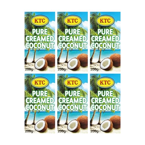 Original Creamed Coconut 200g (Pack of 6) | Pure Vegan & Perfect for Cooking | Rich and Creamy Texture | Made From Fresh Coconuts | No Preservatives Artificial Colors or Additives | Vegan-Friendly