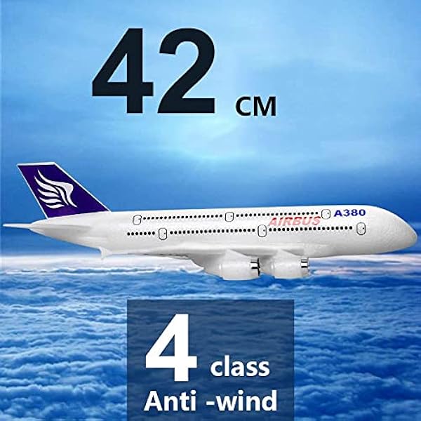 A-380 fjärrkontroll Glide Machine 2.5CH smidig gyroskop RC flygplan efter LED-ljus, utomhus vuxen RC flygplan, 3D Stunt flyga i handen RC flygplan ombordstigning leksak