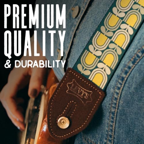 Sangle de guitare en polyester confortable avec embouts en daim de style rétro - 2