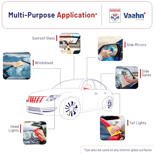 Image of HP Vaahn Glass Cleaner| Dirt & Grime Removal | Crystal Clear Visibility in All Weather | Car Glass (Glass Cleaner 500 ml)