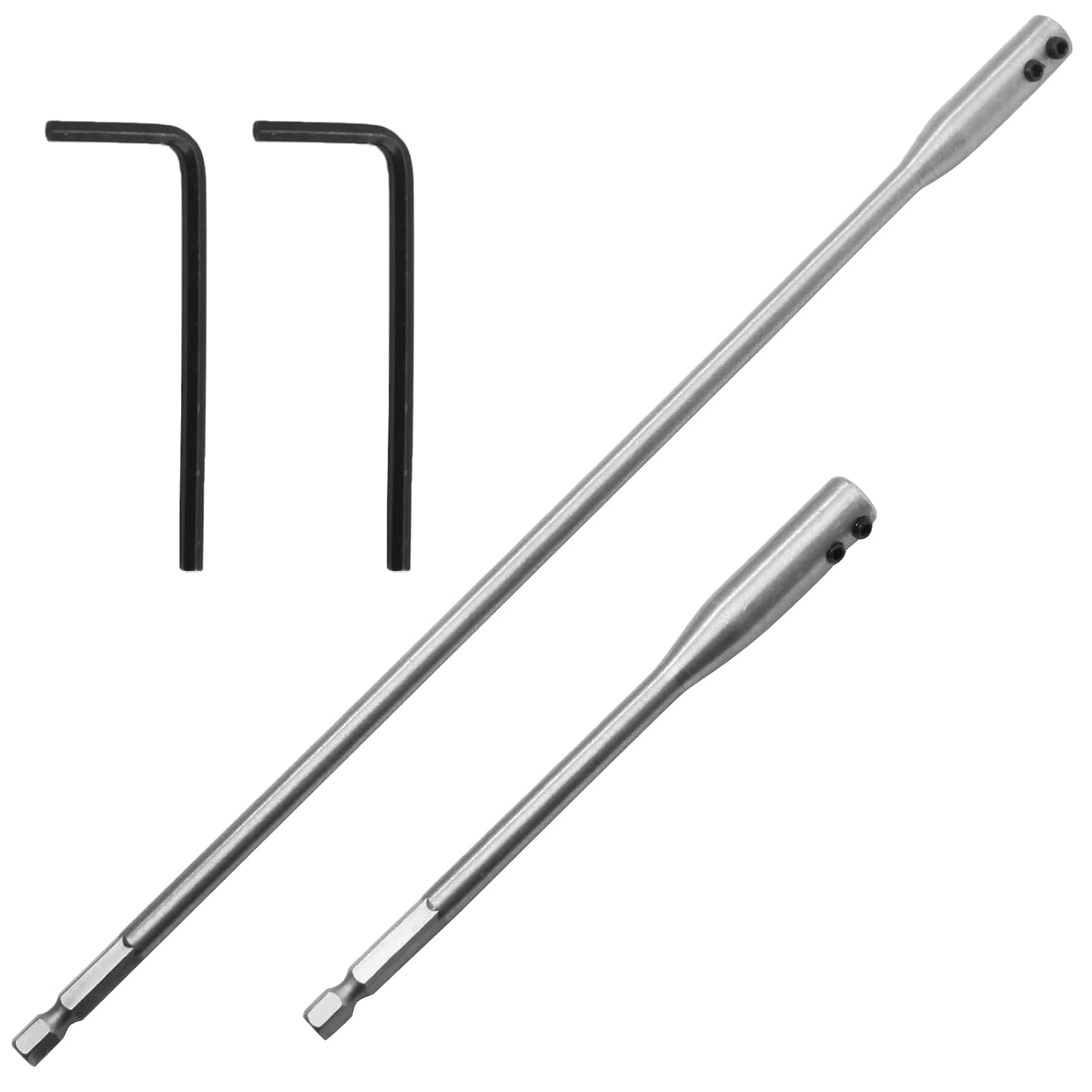 8 Packs High Carbon Steel Drill Bit Sets, Drill Extension Bits Holder Wood Spade Bit Wrench Key, 12 Inch Drill Bits Extender for Wood Turners Construction Accessories