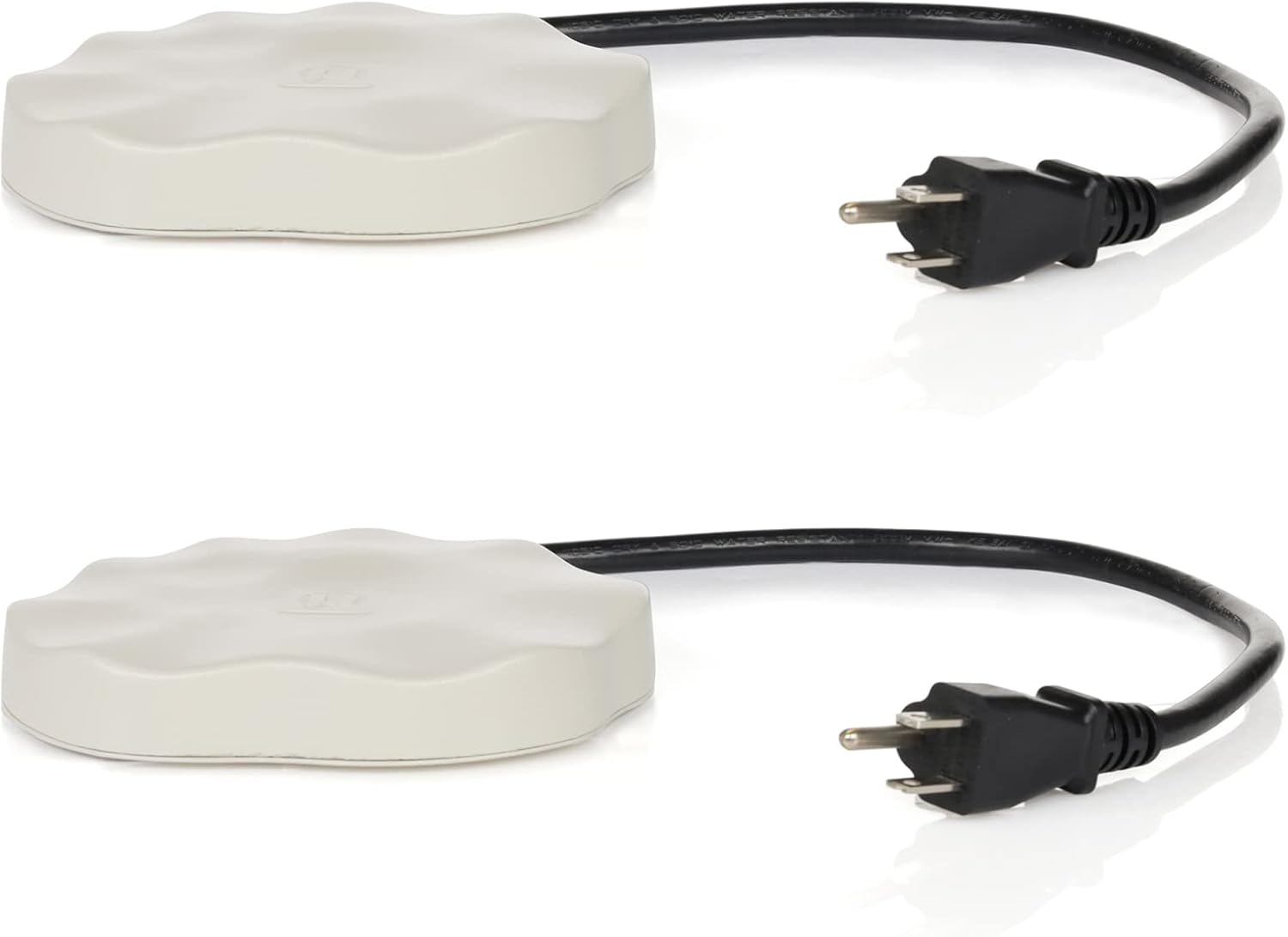 Farm Innovators HR-75 Outdoor Premium Cast Aluminum Decorative Heated Rock Automatic Bird Bath De-Icer for Harsh Winters, 75 Watts, Beige (2 Pack)