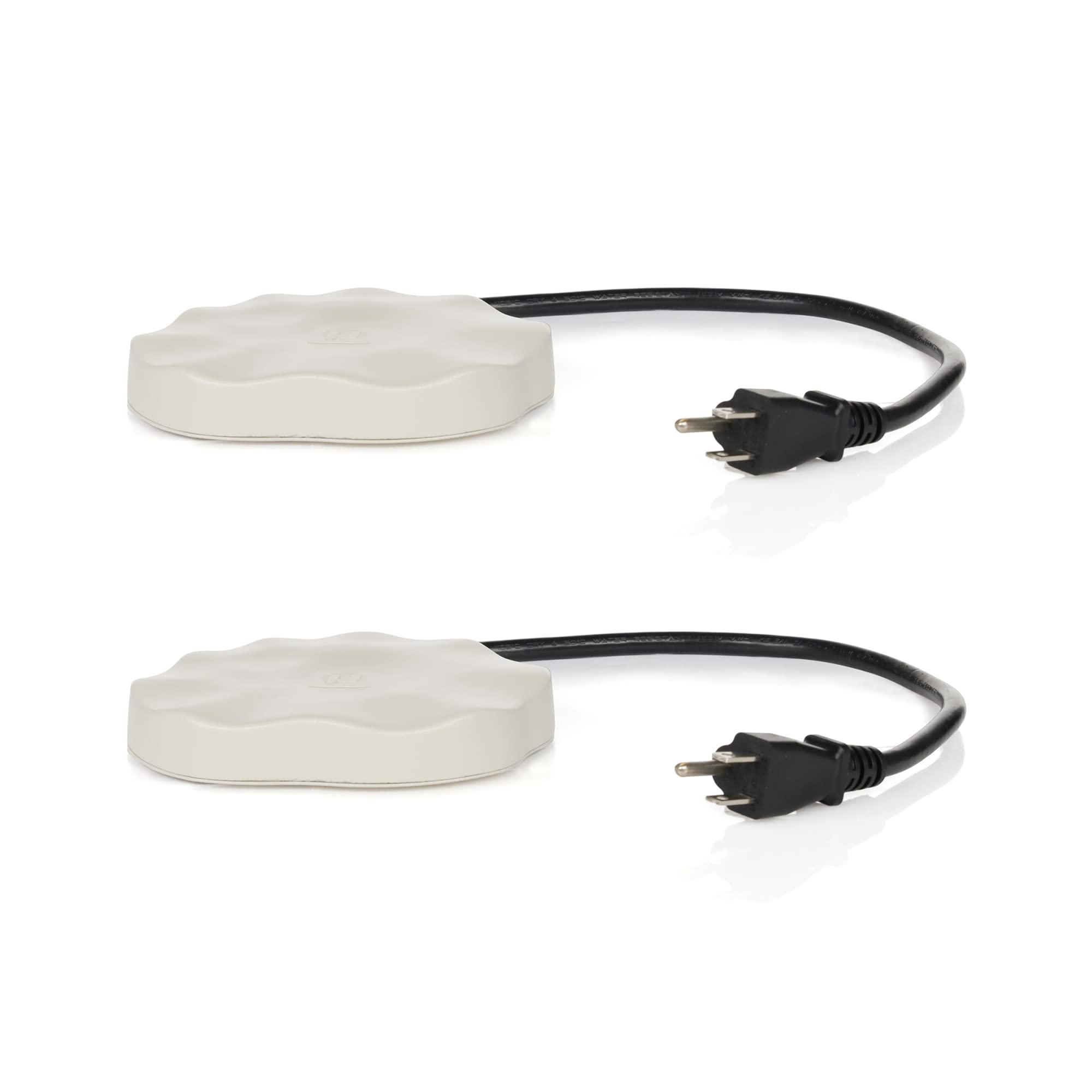 Farm Innovators HR-75 Outdoor Premium Cast Aluminum Decorative Heated Rock Automatic Bird Bath De-Icer for Harsh Winters, 75 Watts, Beige (2 Pack)
