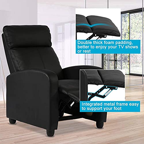 Massage-Recliner-Chair-for-Living-Room-Modern-Recliner-Chair-PU-Leather-Single-Sofa-Recliner-Wingback-Reading-Chair-Home-Theater-Seating-Easy-Lounge-with-Steel-Frame-Black Massage Recliner Chair for Living Room Modern Recliner Chair PU Leather Single Sofa Recliner Wingback Reading Chair Home Theater Seating Easy Lounge with Steel Frame Black