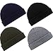 SATINIOR 4 Stücke Trawler Beanie Watch Hut Aufrollen Edge Schädeldecke Fisherman Beanie Unisex (Schwarz, Dunkelgrau, Grün, Marineblau)