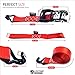 Rocket Straps - Heavy Duty Ratchet Straps 1500 lbs Working Load 4500 lbs Break Strength | Rubber Coated Double J Hooks | Ergonomic Ratchet Handle | Tie Down Straps Include 4 Soft Loops and Bag