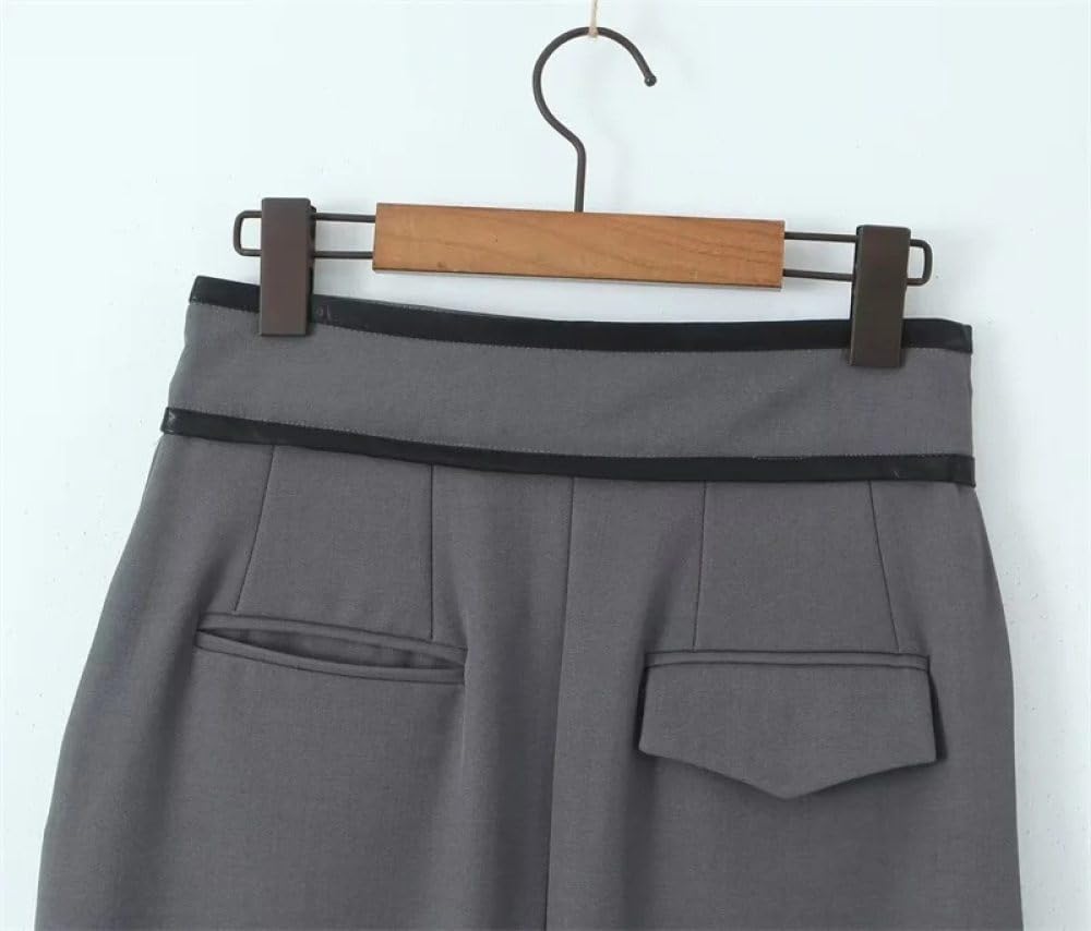 SWEPER Falda Corta De Mujer - Falda Midi De Talle Alto con Pegatina para Mujer, Falda De Corte Recto con Abertura Sencilla para Oficina para Primavera