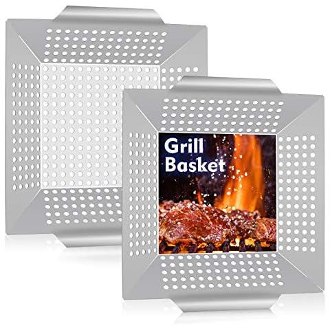 HaSteeL Small BBQ Grill Basket Set Cover