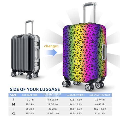 Animal Paw Rainbow For Travel Luggage Cover Suitcase Protector Fits 18-32 Inch Travel Luggage Protector Elastic Luggage Anti-Scratch Suitcase Cover4
