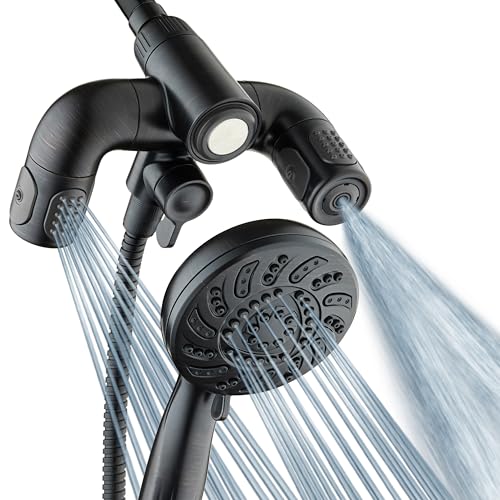 Aquadance High Pressure 156 Setting 14 Zone Shower Head & Handheld 3-way Combo System - Magnetic