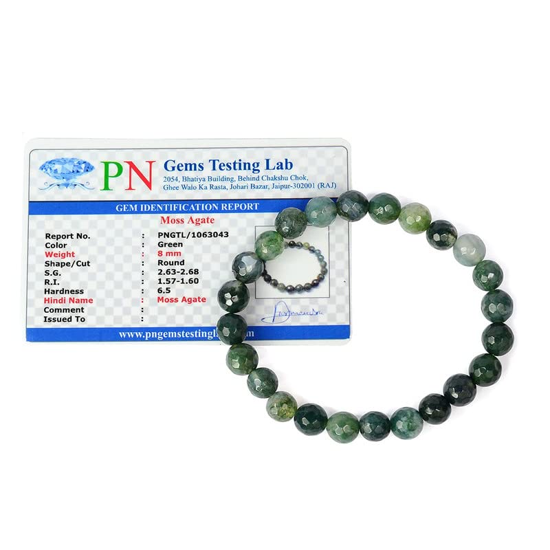 Bracelet en pierre de cristal de 8 mm idéal pour le reiki et l'alignement énergétique vert