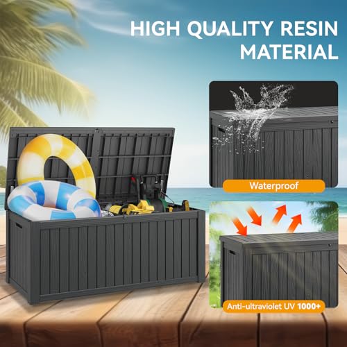Image of Outdoor Storage Box Waterproof, 180 Gallon Deck Box for Patio Storage