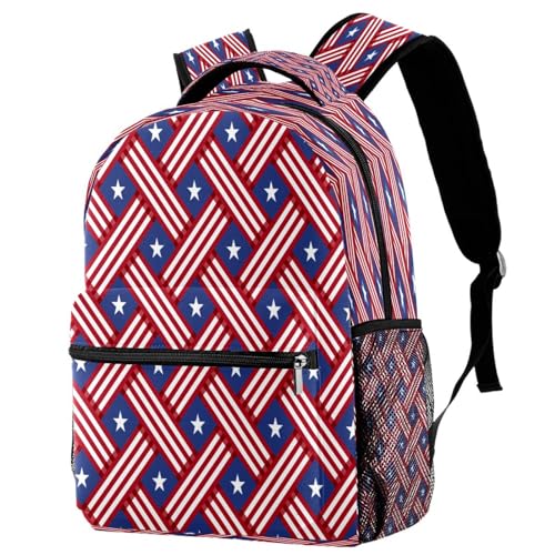 Sac à dos d'école 4 Juillet multicolore pour ados et enfants - 29x20x40cm
