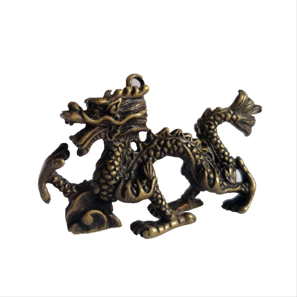 Figurines dragon en cuivre pur pour bibelots de salon et bureau vintage