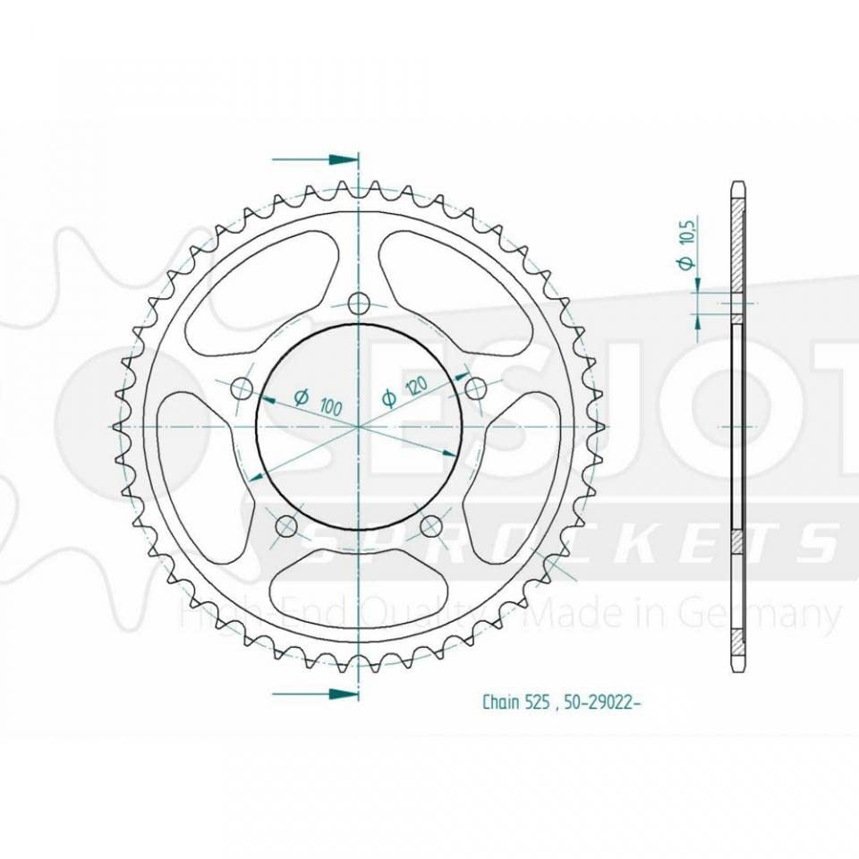 Piñón Esjot para Aprilia 850 Na Mana 2007 Ã 2013 40 dientes paso 525 Ã100mm Nuevo a estrenar