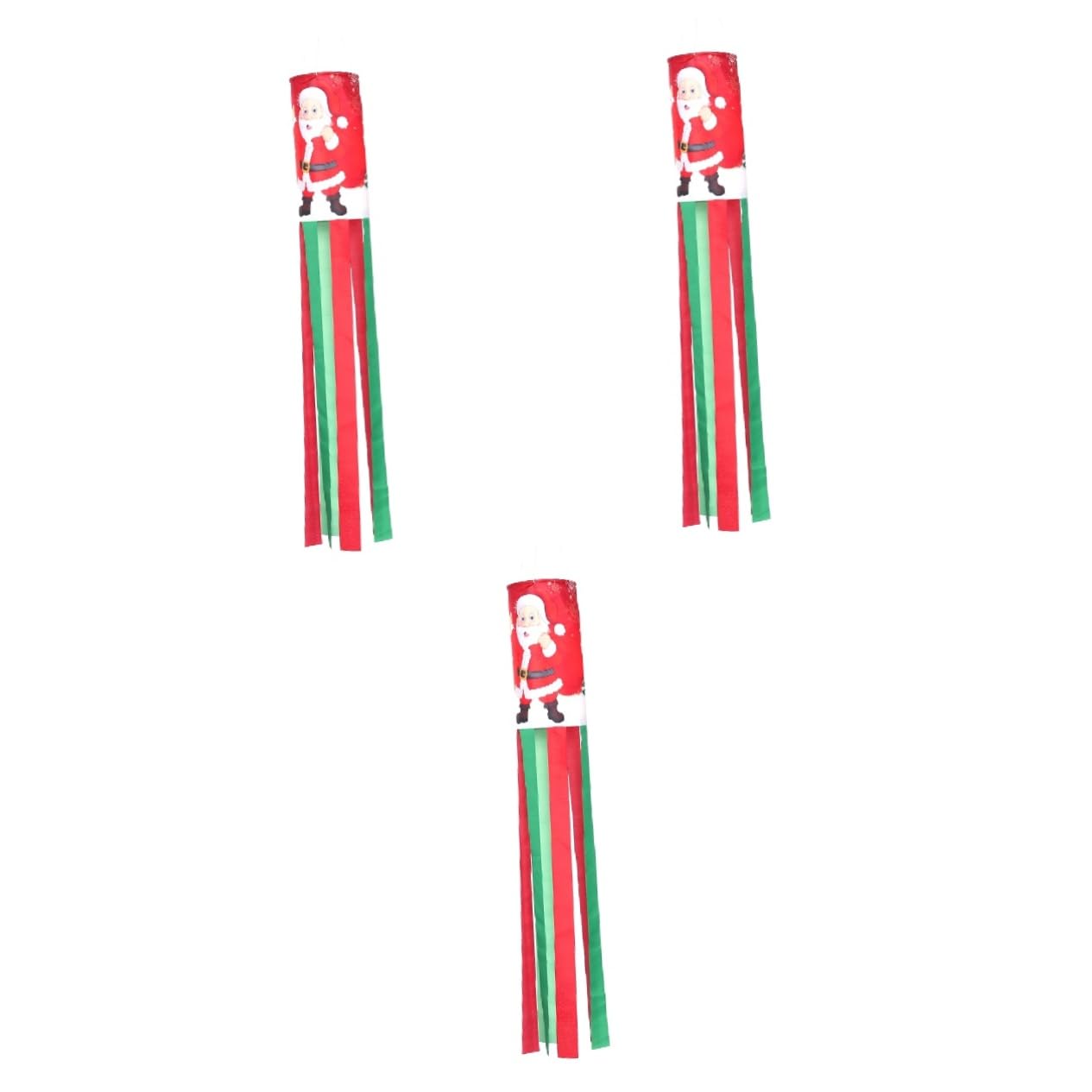 Fanion de vent de Noël pour jardin 3 pièces décoration extérieure suspendue fête