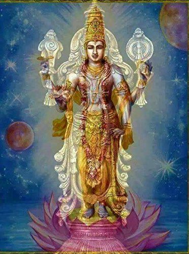 Samriddhi Vishnu Bhagwan Poster Sun Board Vinyl Gloss Laminated [12x18