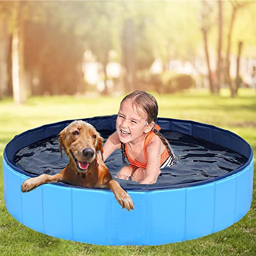 Lxiyu Upgraded Foldable Dog Pet Swimming Pool Plastic Children's Padding Pool Bathtub Large Small D