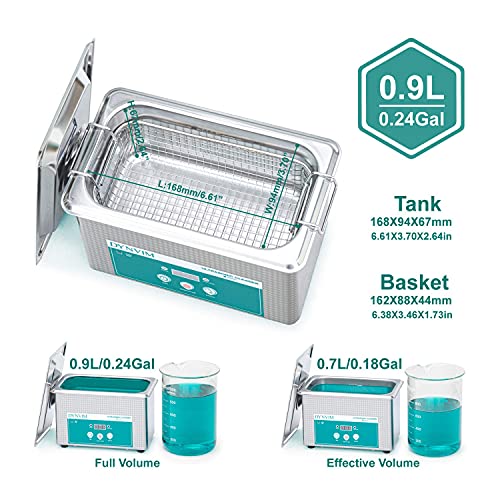 Ultrasonic Cleaner - Dynvim 900Ml Ultrasonic Jewelry Cleaner,Sonic Cleaner,Parts Cleaning Machine With Digital Timer For Cleaning Jewelry,Denture,Parts,Lab,Dental Tool,Eyeglasses,Etc. #TOP3