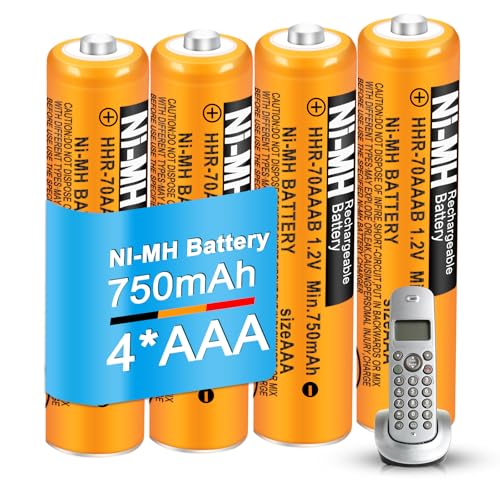 4 Pack NI-MH AAA Akku Wiederaufladbare Batterien 750mAh 1.2v HHR-70AAAB für Gigaset BT Panasonic Kabelloses Heimtelefon