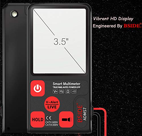 Front view of BSIDE ADMS7 Multimeter showing the 3.5 inch display
