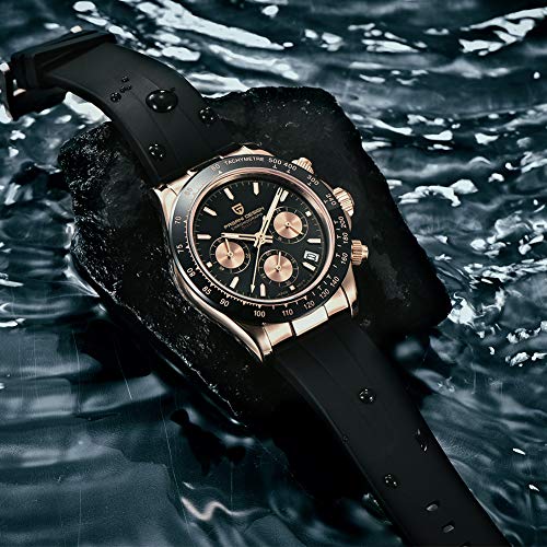 Pagani Design Daytona Homage Men's Quartz Watches Japan Movement Ceramic Bezel Stainless Steel Band Screw-in Crown Waterproof Sport Chronograph Watch