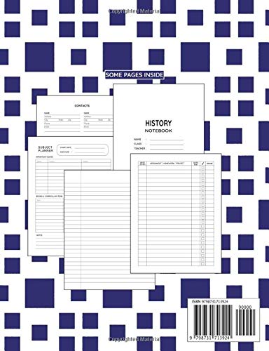 History Notebook: Composition Lined Pages with College Ruled Papers for Writing Notes: Reminder of Due Date for Assignment, Homework, Group and ... Teachers and Classmates: For High School Boys - Image 2