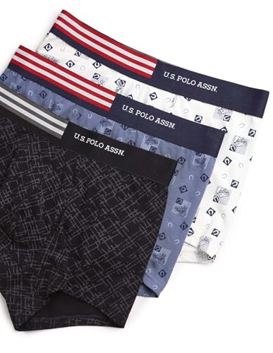 Image of U.S. Polo ASSN. Men's OET20 Printed Low Rise Underwear Trunks - Pack of 3