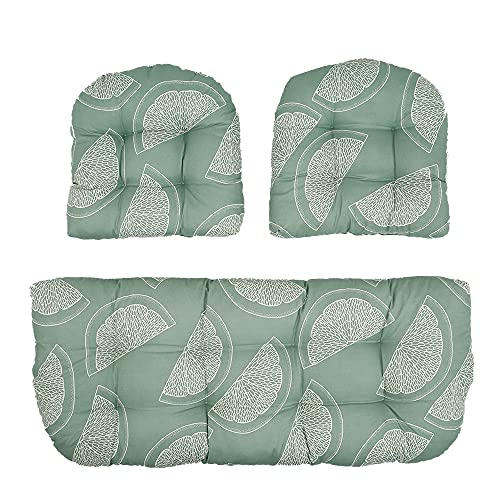 Hanyunpeiyuan Garden Bench Cushion (Without Benches) Outdoor 2 Persons Swing Chair Replacement Seat Pad Cushion Garden Patio Bench for Wooden Metal Bench (Green)