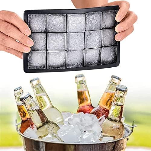 Walfos Ice Cube Tray with Lid Ice Cube Mold 3 Pack- Easy Pop Out Flexible Silicone -BPA Free - Best for Freezer,Water, Baby Food,Whiskey,Cocktail and Drink