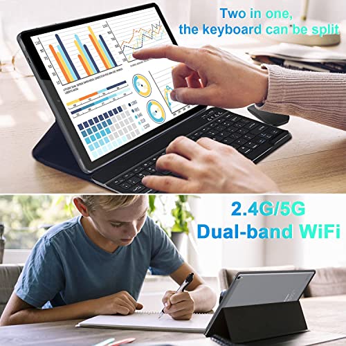 DUODUOGO Tablet 5G WiFi Android 11, tableta 2 en 1 de 10.1 pulgad