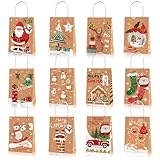 【Starke Verbindung】Wir wählen hochwertiges Material, um den Griff der Weihnachtstüte herzustellen, der Griff und die Tasche sind fest miteinander verbunden, Sie können Dinge leichter anheben.