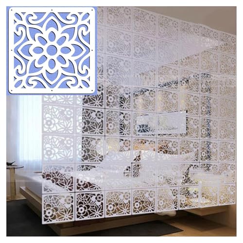 Elegantes paneles divisores de habitación de PVC huecos, 10 piezas, pantalla de privacidad para sala de estar, dormitorio, oficina y tienda, paneles separadores modernos para interiores (29 x 29 cm)