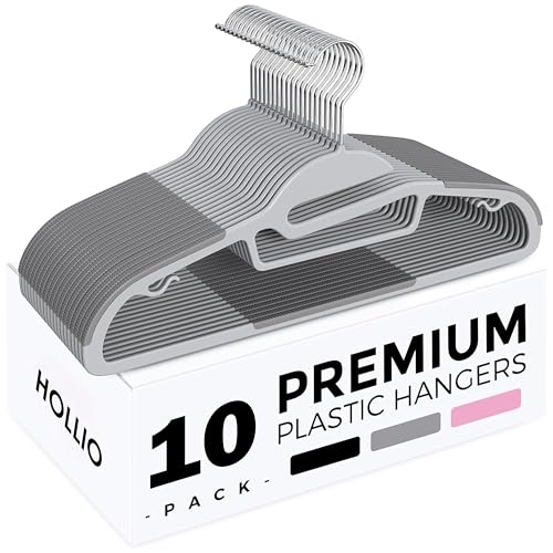 See full amazon price history chart for HOLLIO Hangers for Clothes Heavy Duty Plastic Cloth Hanger with Non-Slip Design,0.2 Inches Thick,360°Swivel Hook Space Saving Wardrobe Organizer for Closet,Shirts,Pants,Skirt,Coat (10, Grey) HOLLIO Hangers for Clothes Heavy Duty Plastic Cloth Hanger with Non-Slip Design,0.2 Inches Thick,360°Swivel Hook Space Saving Wardrobe Organizer for Closet,Shirts,Pants,Skirt,Coat (10, Grey) (B0DH81J9DH) Amazon Price History, Amazon Price Tracker
