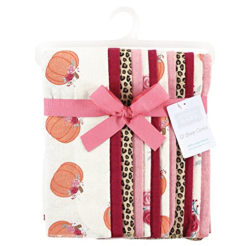Image of Hudson Baby Unisex Baby Cotton Flannel Burp Cloths Bundle, Cutest Pumpkin, One Size