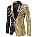 Mens Sequin Blazer Trend Sparkle Suit Shawl Lapel Disco Prom Jacket Fashion Party Dinner Shiny Tuxedo Sport Coats (Gold,Medium)