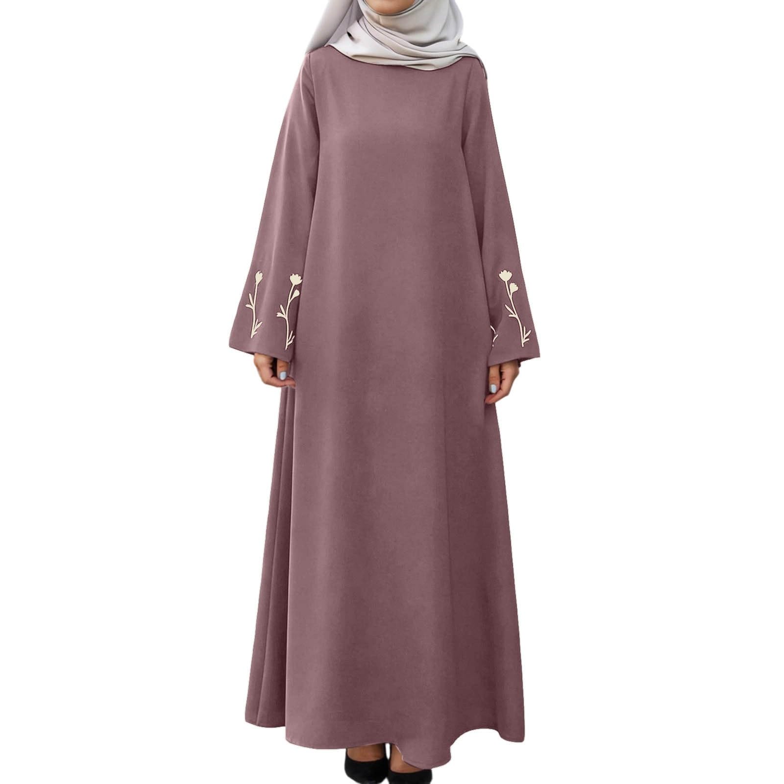 Robe de style ethnique longue brodée chic et décontractée