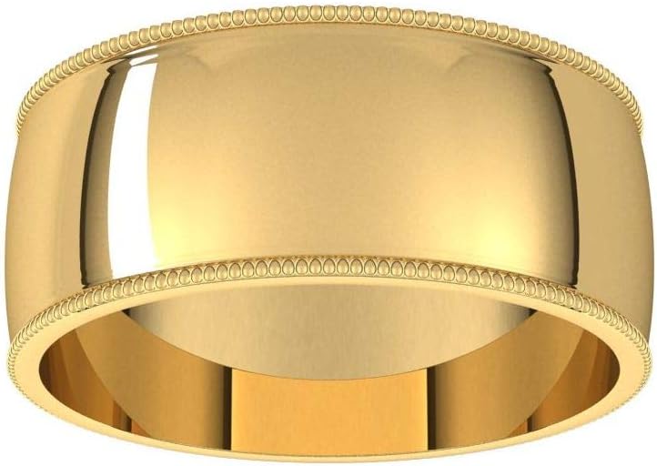 Sonia Jewels Milgrain Domed Wedding Band Beveled Edge Solid 925 Sterling Silver Real 10k 14k 18k Yellow Rose White Gold OR Platinum Ring Thin Light Classic Stepped 2mm 4mm 6mm 8mm