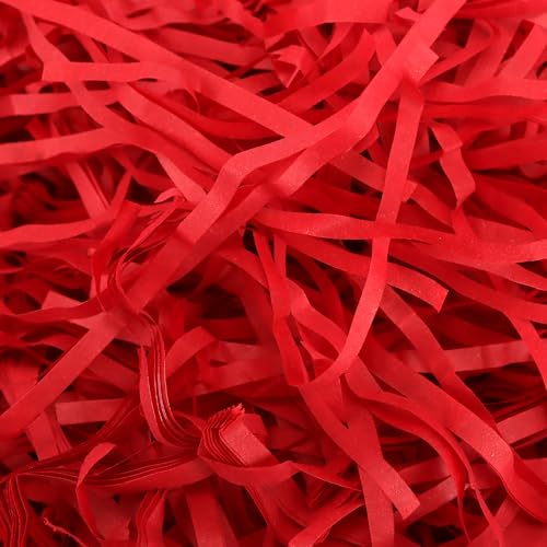 Papier déchiqueté pour décoration de cadeaux et frisure de calage rouge