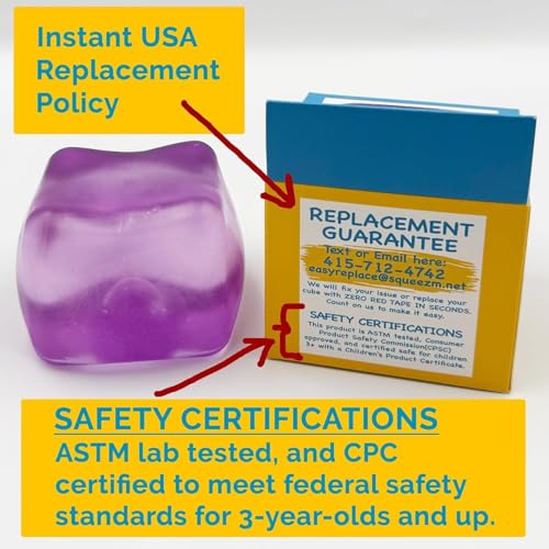 Image of Original Big Block Premium Stress Cube 3 Pack, Squishy Fidget Toy, Adults | Non-toxic ASTM certified, US family-owned, easy replacement, jumbo sensory squeeze cubes set of 3, stress relief