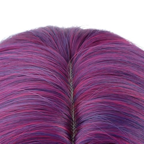 Image of PATTNIUM Purple Ombre Pink Wig for Kids Girls Long Curly Wigs Purple and Pink Middle Part Heat Resistant Synthetic Wigs with Wig Cap