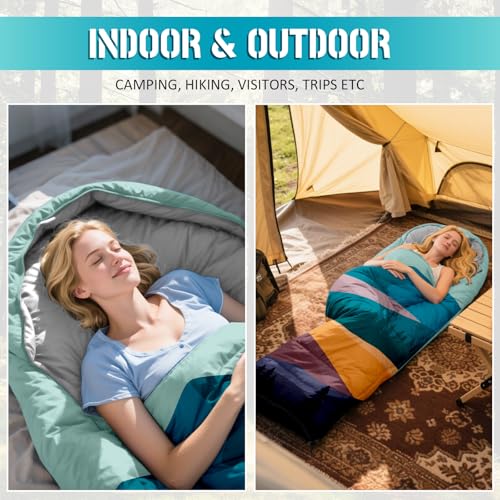 Bolsa de Dormir para Adultos, 3 Temporadas, Impermeable, Ligera, para Camping y Senderismo miniatura 7