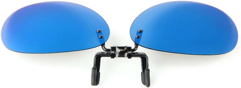 Cyxus Polarized Aviator Sunglasses with Clip On Mirrored Lens Blue Flash - Image 2